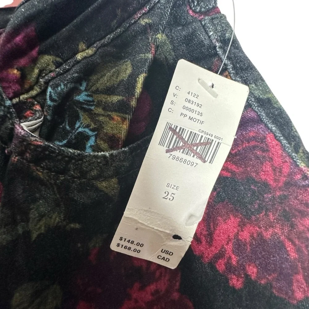 NWT Anthropologie Pilcro Velvet Floral Stretch Jeans 25 - Picture 9 of 16